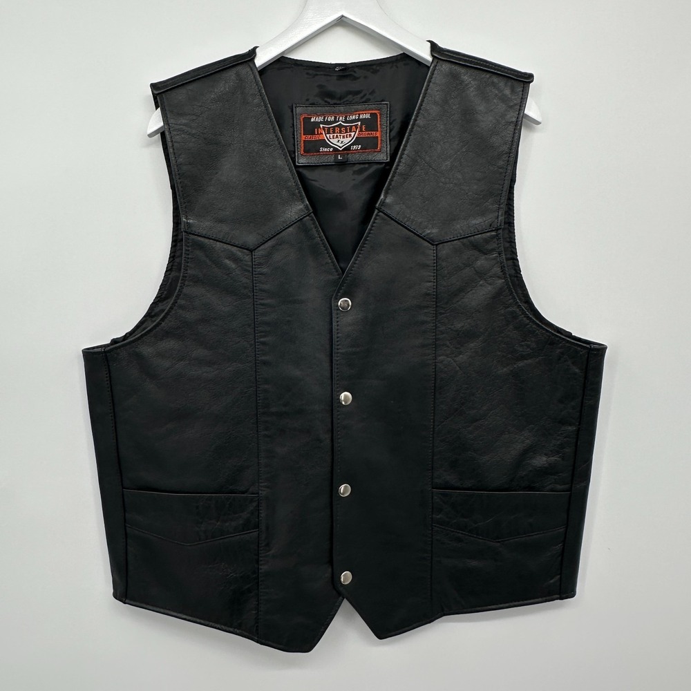 Interstate‎ Leather American Flag Vest Mens Size Large Biker Rebelcore Patriotic - Picture 15 of 15